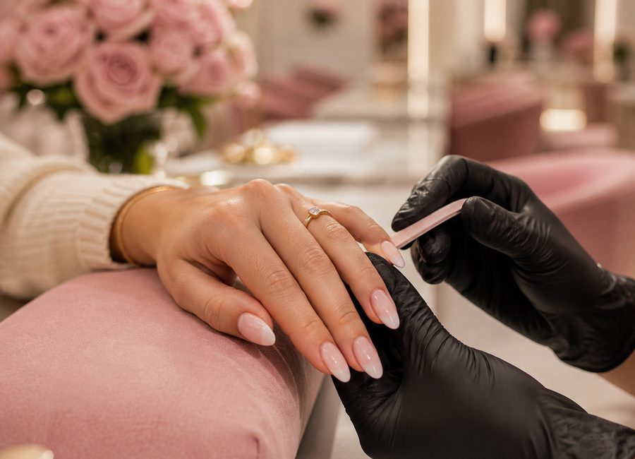 Luxury hair styling service scene for salon marketing